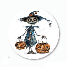 Skeleton Witch Zombie Halloween Favors Envelope Seals Scrapbook Stickers
