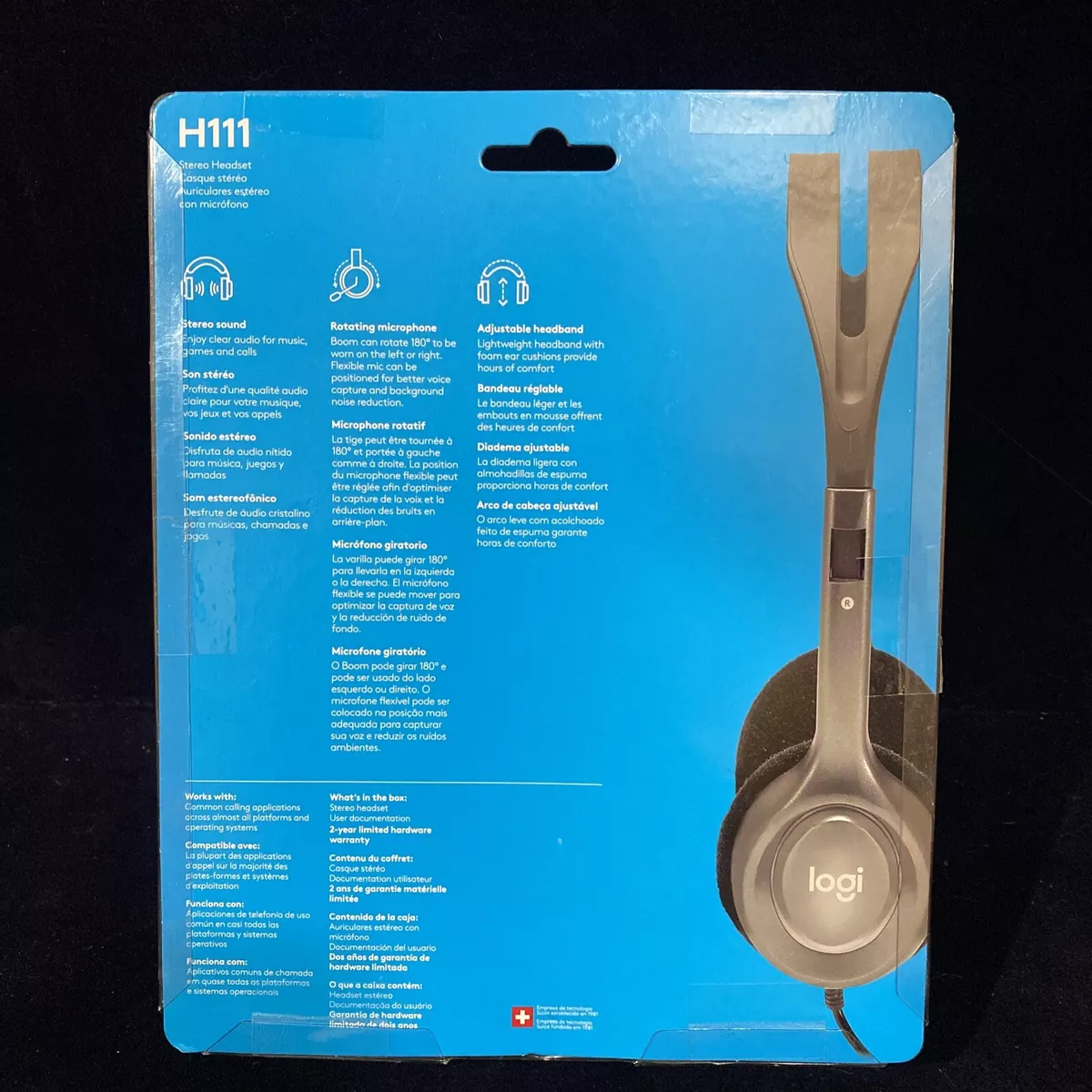 mm Logitech Headset Microphone Cancelling H111 with Noise 3.5 | eBay jack