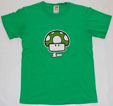 Vintage 2004 1-Up One Up Super Mario Mushroom Video Game Green Shirt Men's Small