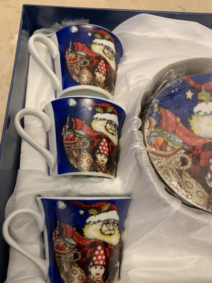 12 pc Coffee Tea Cup And Saucer Christmas Gift Set,Blue Very Small Size,AU Stock - image 4 of 4