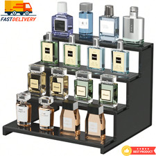 4 Tier Display Risers Stand with Decorative Fences Perfume Organizer Stand Party