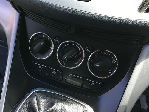 For Ford C-max 2010-2015 Heater Surrounds A/C Control Rings Polished Alloy - Picture 8 of 8