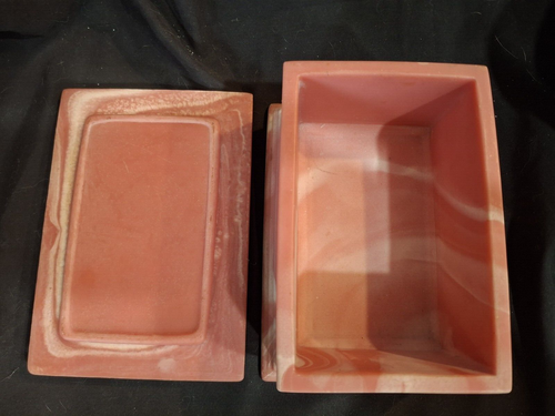 Vintage Robert Nemith Pink Incolay Soapstone Jewelry Box Trinket Box Seashells - Picture 7 of 9