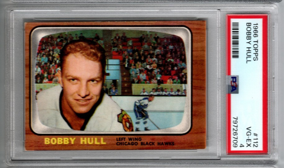 1966 TOPPS 112 BOBBY HULL BLACKHAWKS PSA VG-EX 4