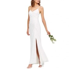 Adrianna Papell Womens Dress Size 18 Ivory Jersey KNit Evening Gown Wedding New