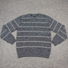 Buffalo David Bitton Sweater Mens Large Crew Neck Striped Lined Pullover Soft L