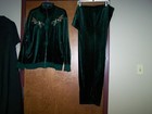 ARIEL 2-pc Velour Lounge Long-sleeve zipper-down top Pants Slacks 2XL VGUC Embr — photo 1