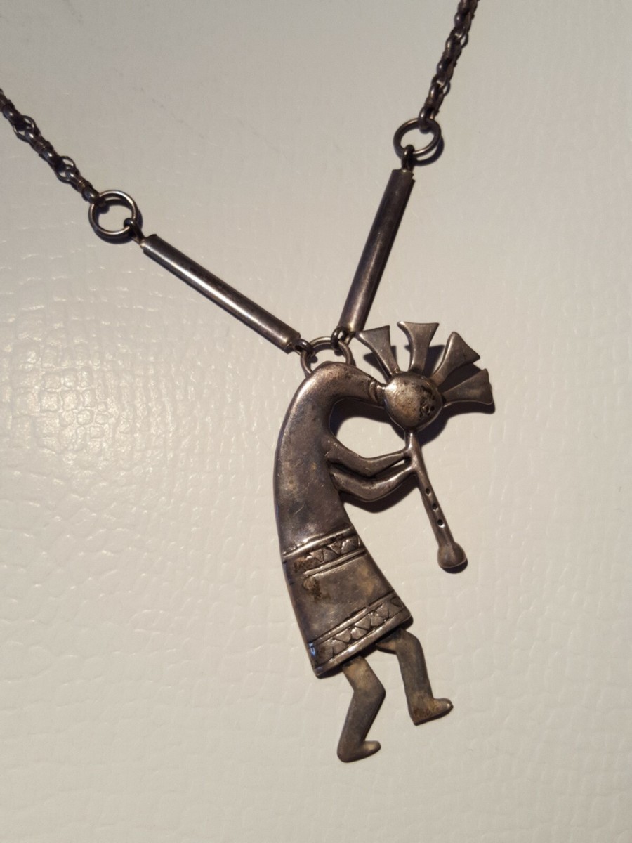 Vintage Sterling Silver Necklace Kokopelli Signed AZ | eBay