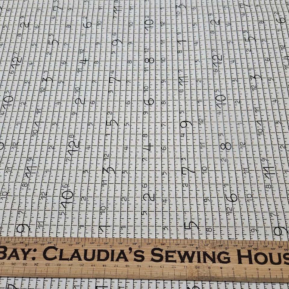 31" She Who Sews J Wecker Frisch Quilting Treasures Ecru Tape Measure Print - Image 2 of 4