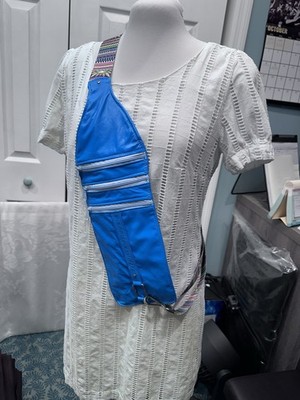 Triple Sling In Designer Italian Blue Lamb
