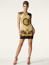 Vercase Barocco Silk Dress Uk 10 42 it 6 us