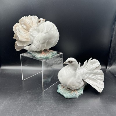 VTG Rosenthal Germany Hand Painted Porcelain Fantail Pigeon Dove Pair 689 690