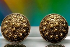 Victorian Dome Embossed Style Metal Buttons 2 Collectible Vintage