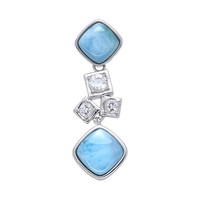 Cavill Larimar SilberanhäNger 925 Sterlingsilber 4,55Ct WeißEr Topas