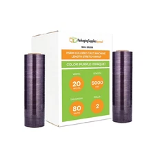 Cast Stretch Wrap 20"x5000' 80 Ga Dark Purple Shrink Film For Machine 2 Rolls