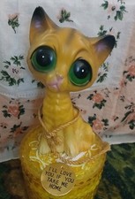 Vintage mod Gig Big Eyed SAD EYE Kitten CAT 7...