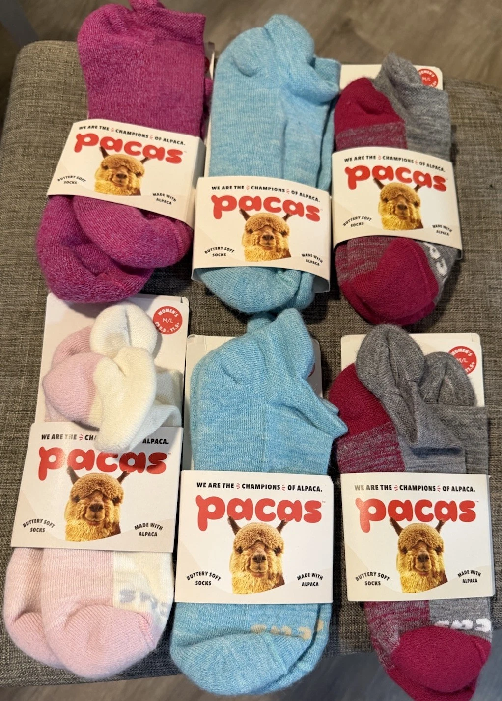 Pacas Women's M/L Low Cut Ankle Socks 6 Pack Multi Color