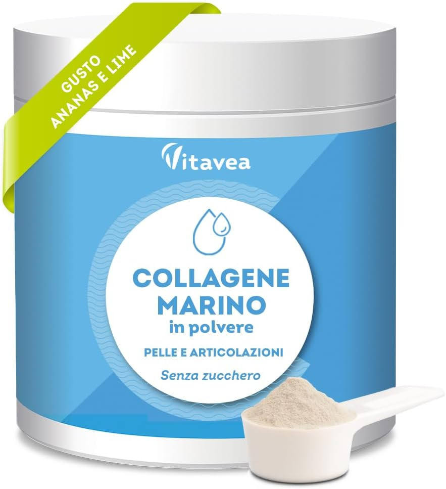 Collagene Marino 10000mg con Vitamina C | Peptidi Idrolizzati in Polvere