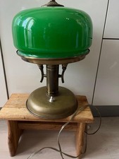 Rarissima Lampada Vintage da tavolo Ministeriale,da banchiere.Ottone,vetro verde