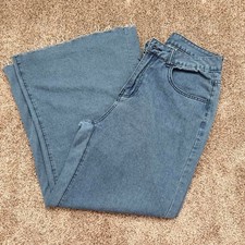 Wide Leg Raw Hem Jeans  Size 30 Boho Festival