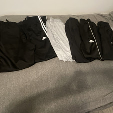 Lot of 6 pair athletic pants inc Adidas size small or youth xl