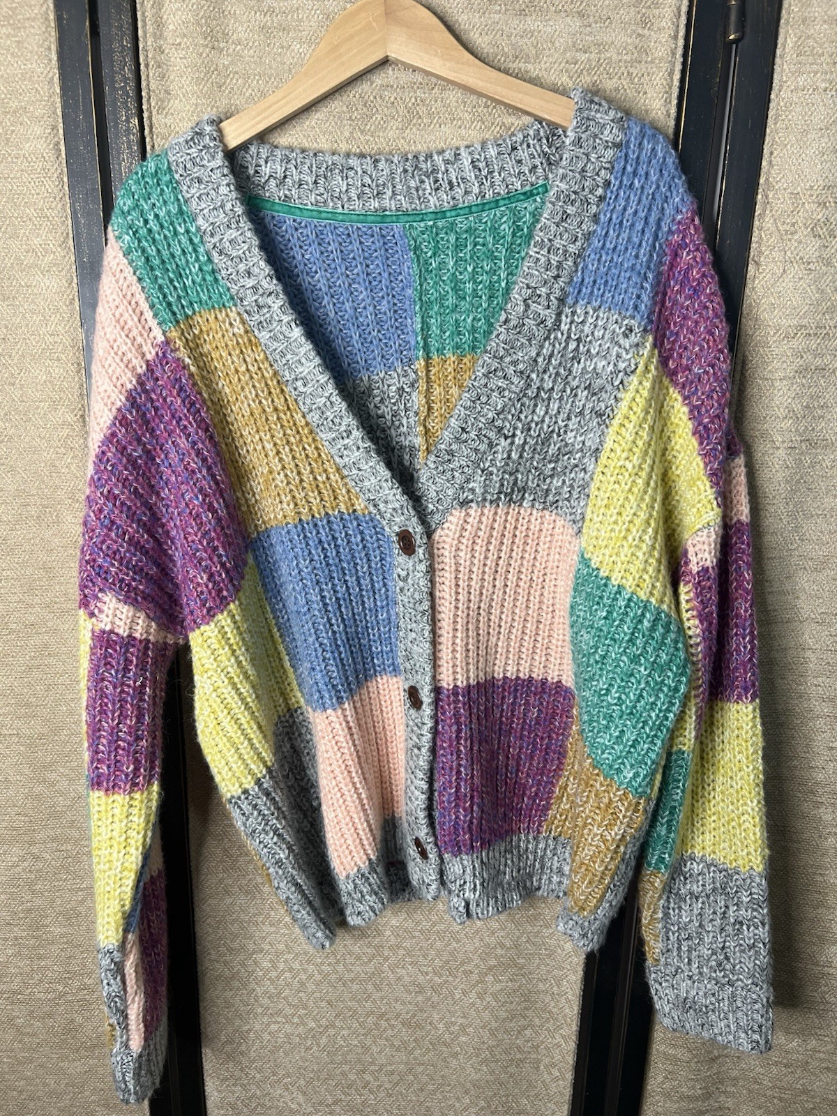 Sundance Catalog Chunky Multi Patchwork Cardigan … - image 5