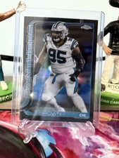 Derrick Brown 2025 Topps Chrome True Black Refractor /10 Carolina Panthers #47