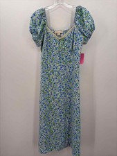 Pre-Owned Monteau Blue Size Medium Midi Short Sleeve Dress
