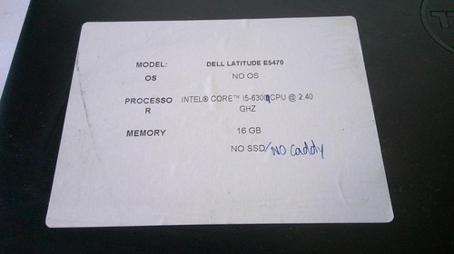 Dell Latitude E5470 14" Core i5-6300U 2.40GHz 16GB No SSD/Caddy Laptop - Picture 13 of 13