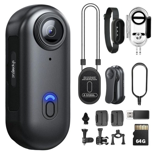 64G Body Camera 4K, POV Pro 4K,Wearable Camera with 360°Rotatable Clip & Magn...