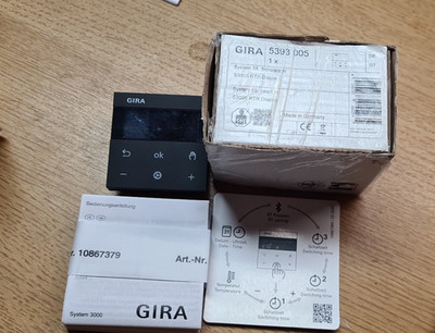 Gira 5393005 System 3000 Raumtemperaturregler Display Schwarz matt System 55 #15