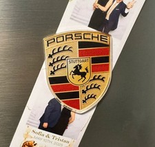 PORSCHE CREST ACRYLIC FRIDGE MAGNET - NEW