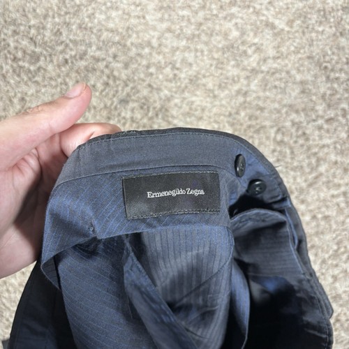 Ermenegildo Zegna 34x30 Black 100% Wool Pleated Mens Dress Pants - Picture 8 of 10