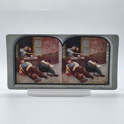Hermann Künzren 1906 Comic Stereoview Dose of the Same Medicine Humor Scene