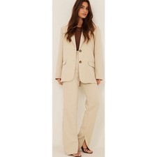 NA-KD High Waisted Structured Side Slit Suit Pants, size 40/ US 8