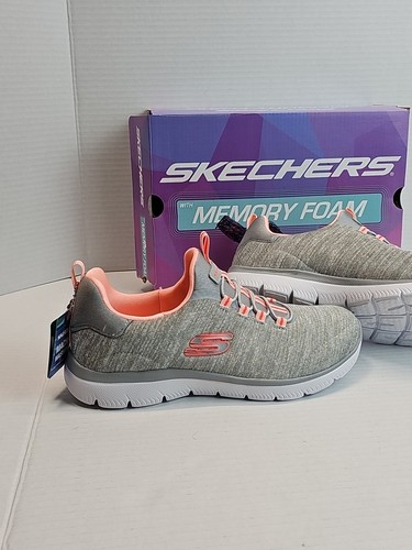 Skechers Women's Summits Fresh Impression Grey Coral Size 6 New w/box - Picture 7 of 16