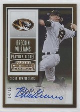 2015 Panini Contenders Prospect Playoff Ticket 14/15 Breckin Williams Auto s3g