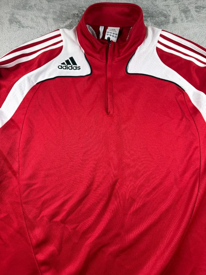 Adidas Clima365 ClimaCool Red White 1/4 Zip Pullover Training Jacket Men’s XL - Image 2 of 4