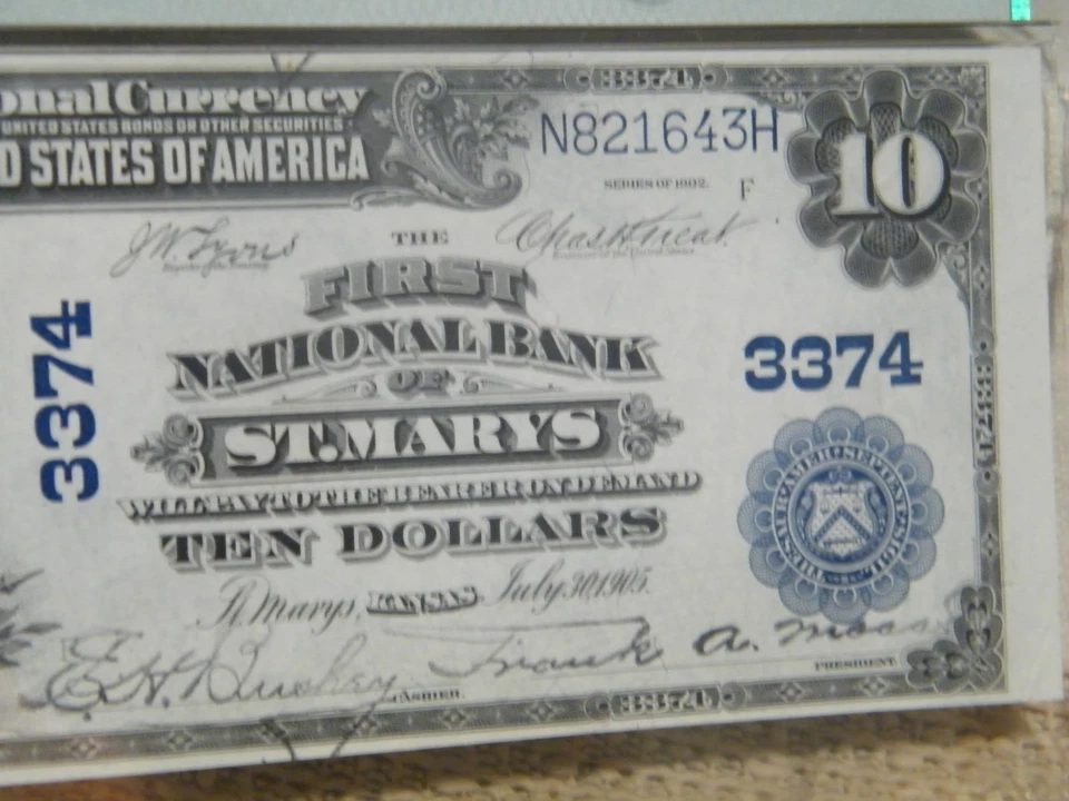 1902 $10 PMG 50 Saint Marys, Kansas First NB Fr#625 Plain Back - Image 4 of 4