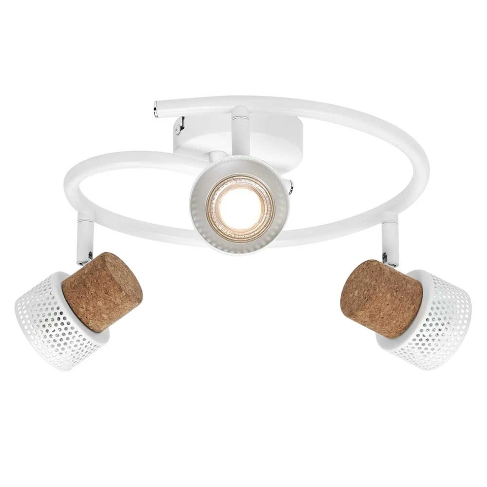 LED Deckenleuchte Decor Spot Cork Weiß 3x 3,4W GU10 690lm Warmweiß Ra>90 Dimmbar - Bild 3 von 4