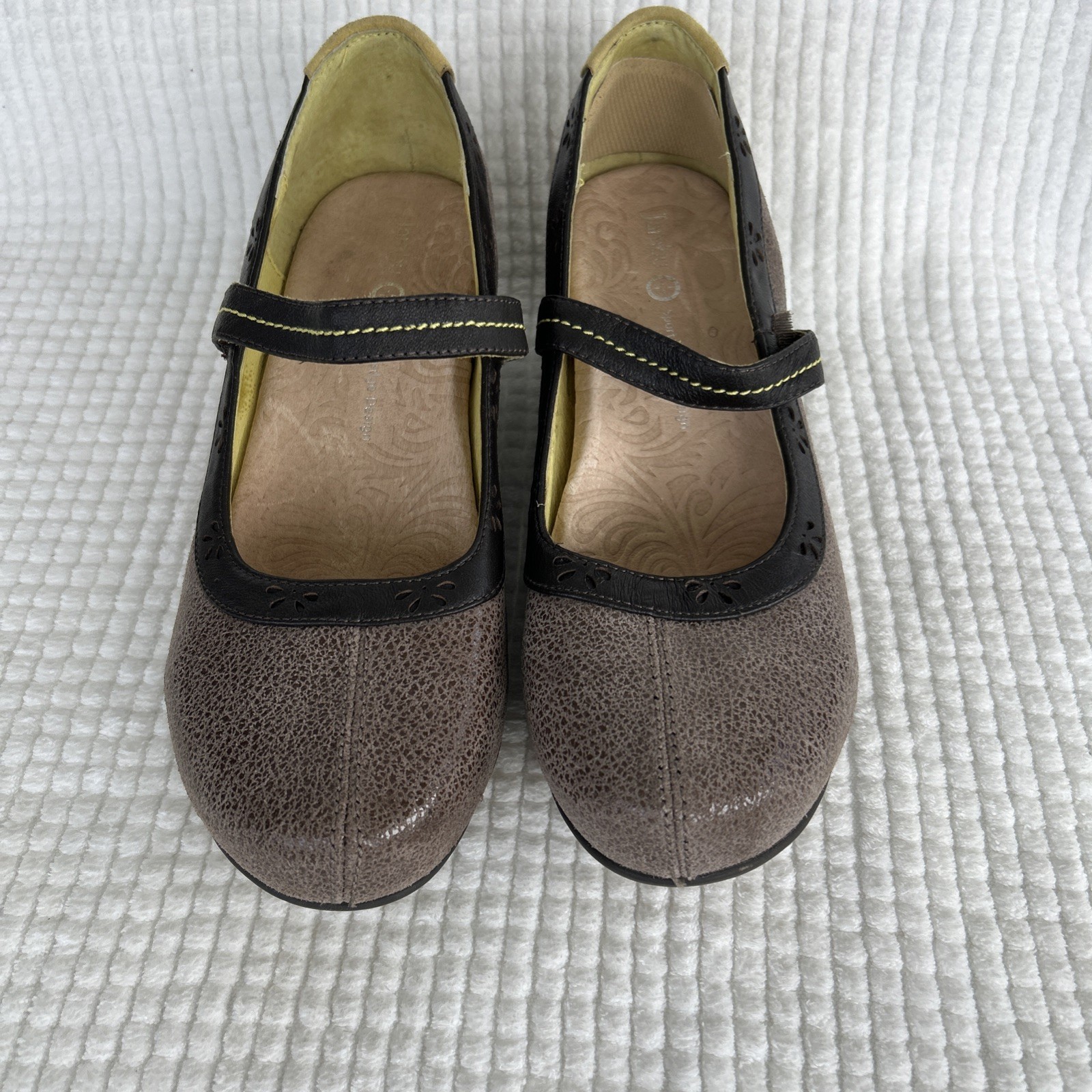 Jambu Muse Wedge Mary Jane Style Shoes, Women’s Size 8M Brown w/Sparkle Comfort