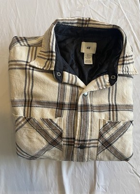 H&M Heavy Duty Quilted Flannel Men s Size Small Snap Close Outerwear