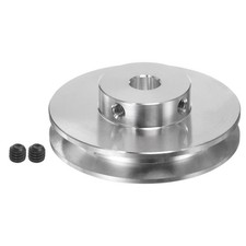 V-Type Pulley 8mm Bore 50mm Outer Dia Single Groove Aluminum Alloy