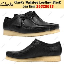 Clarks Wallabee Leather Black Lea Emb 26328013