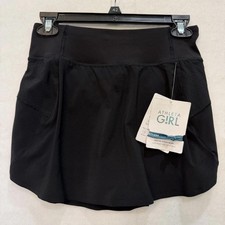 Athleta Girl Run The World Skort XL / 14 Black Skort Shorts w/ Pockets NWT