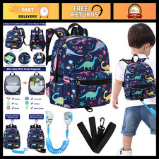 Toddler Backpack Leash with Anti-Lost Wrist Link, Cute Mini Child Harness, Navy