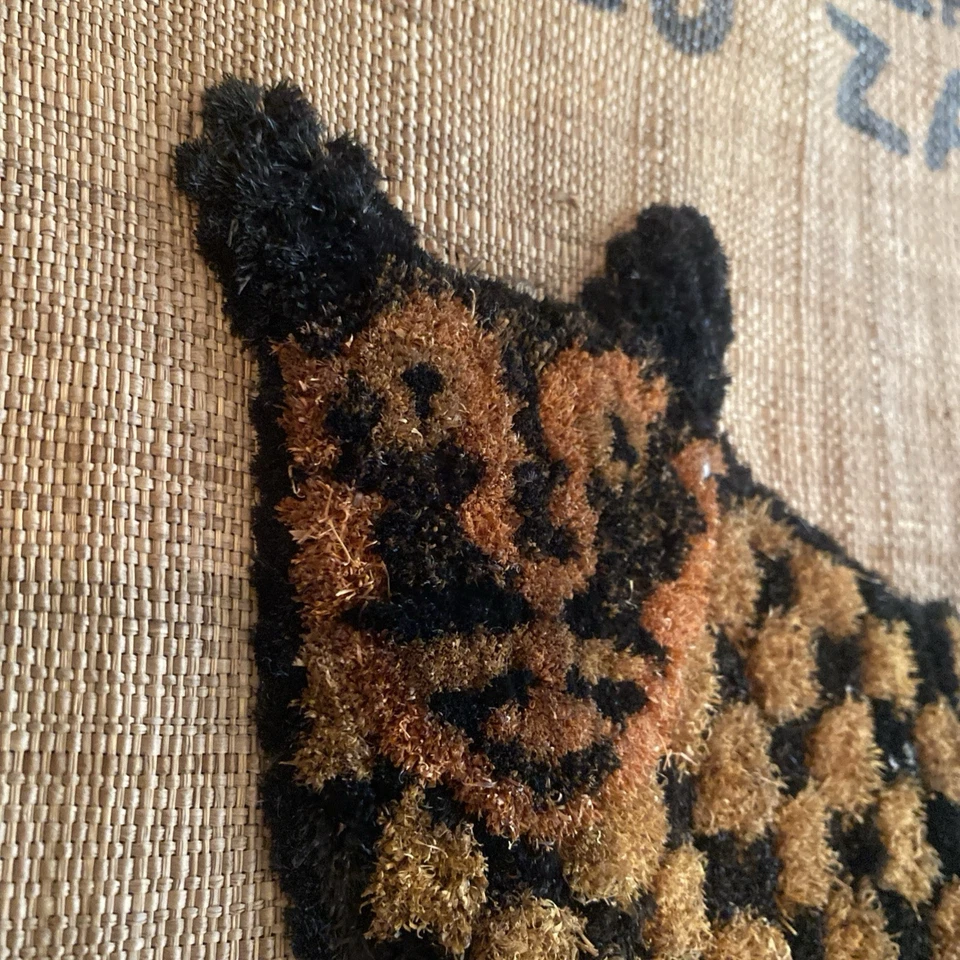 "Panel colgante de pared tejido africano vintage arte tribal artesanal firmado 20x25""" Foto 2 de 4