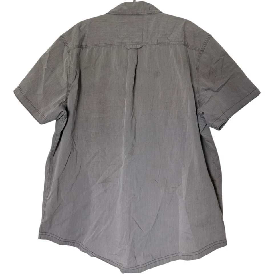 Wolverine Shirt Mens XL Gray Short Sleeve Button Up Stretch Workwear Pocket - Image 3 of 4