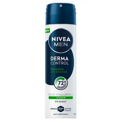 36,61 /L- 6x Nivea Men Deospray, Antitransp., 72H-Derma Control Sensitive -150ml