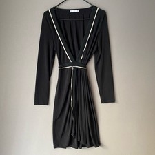 MNG sz M black long sleeve wrap dress